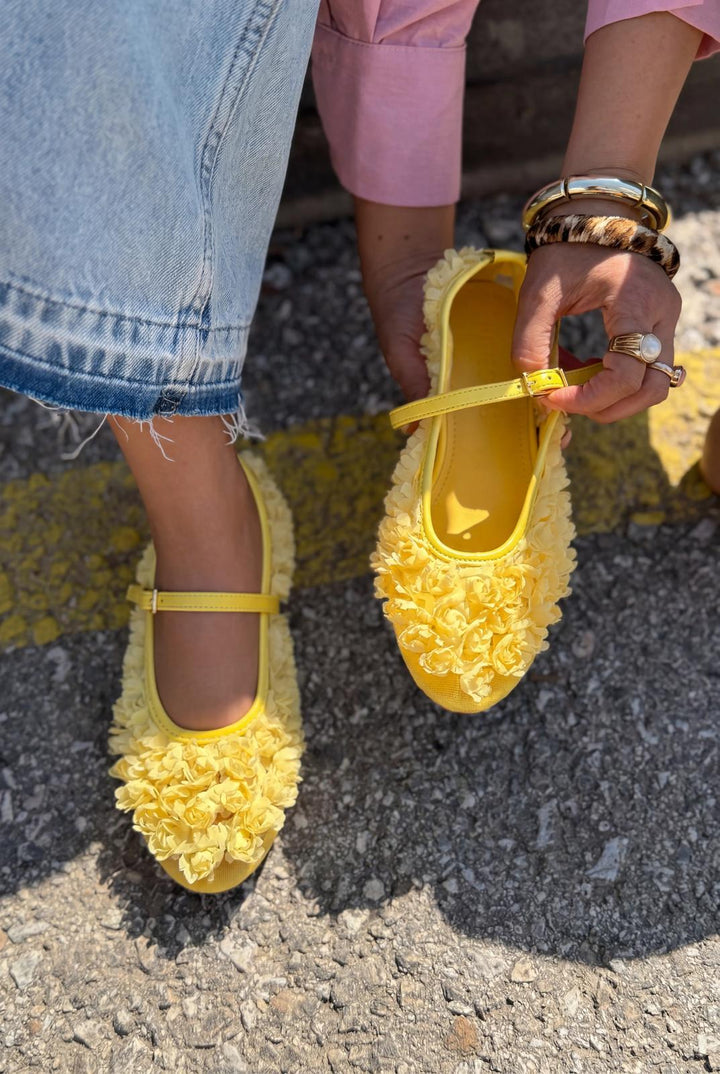 Neror Sarı Tül Kadın Babet - ILOVESHOES