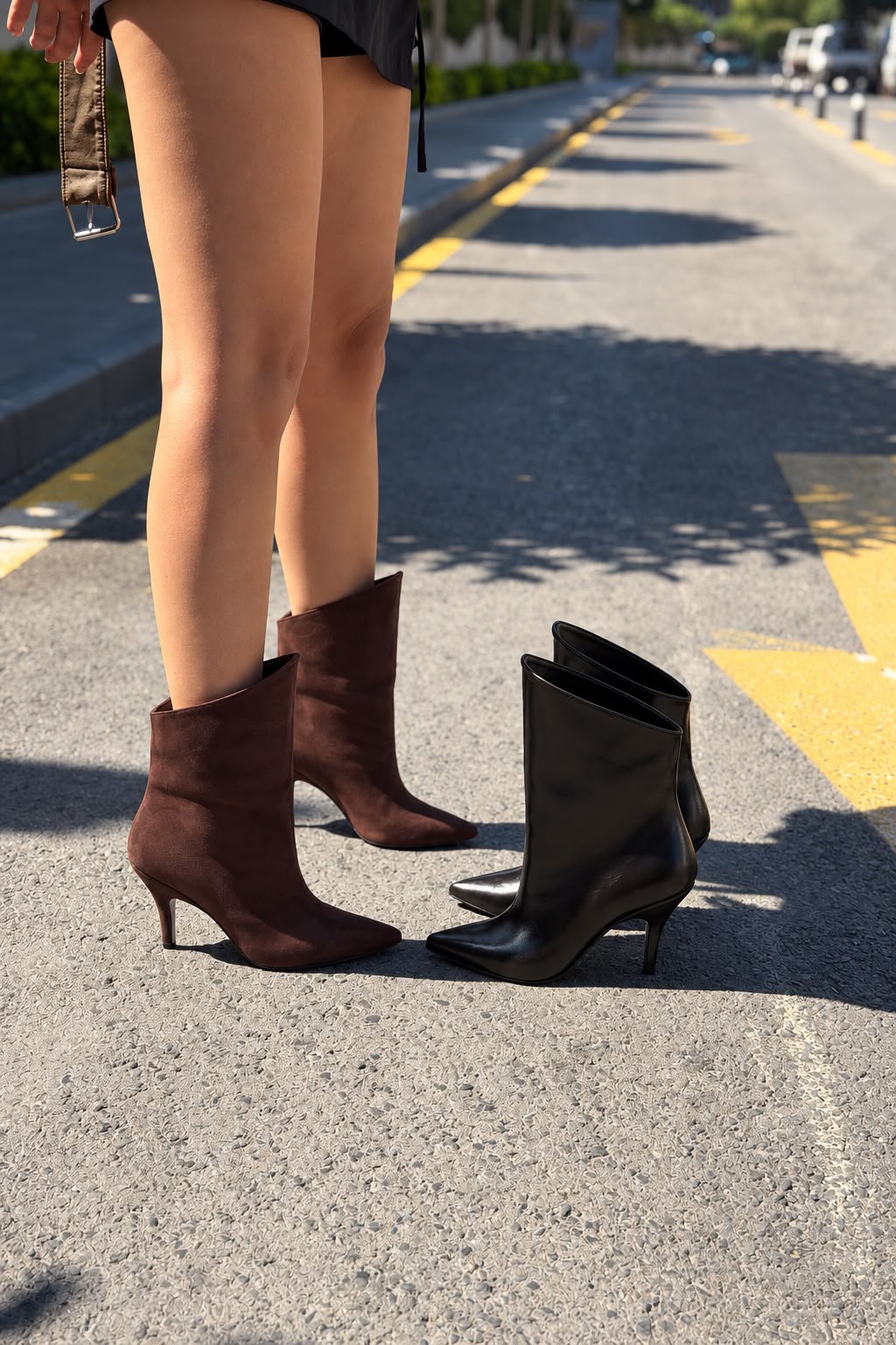 Alwens Acı Kahve Süet Kadın Topuklu Bot - ILOVESHOES