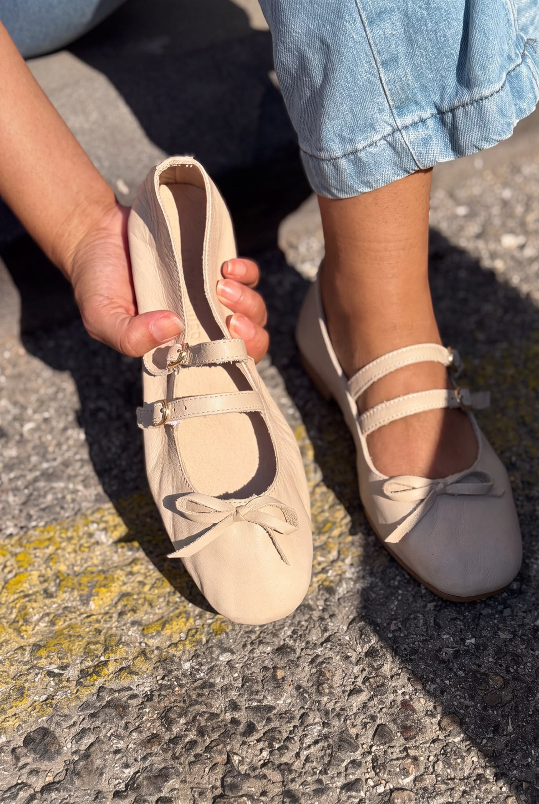 Lovia Bej Mat Hakiki Deri Kadın Babet - ILOVESHOES