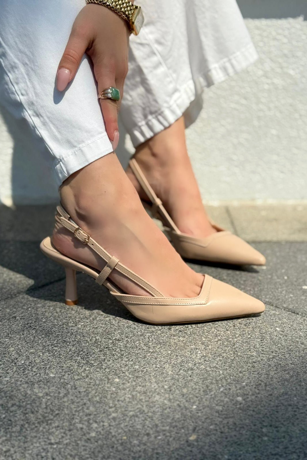 Dayrax Mat Deri Nude Stiletto - ILOVESHOES