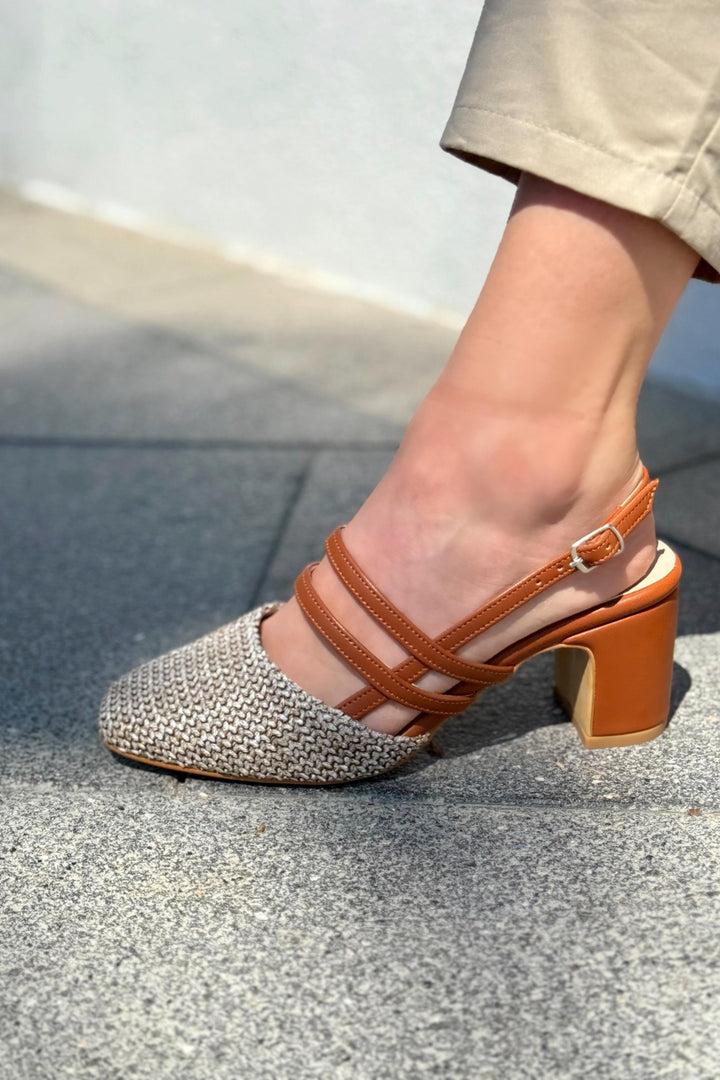 Marlo Mat Deri Taba Hasır Detaylı Mary Jane - ILOVESHOES