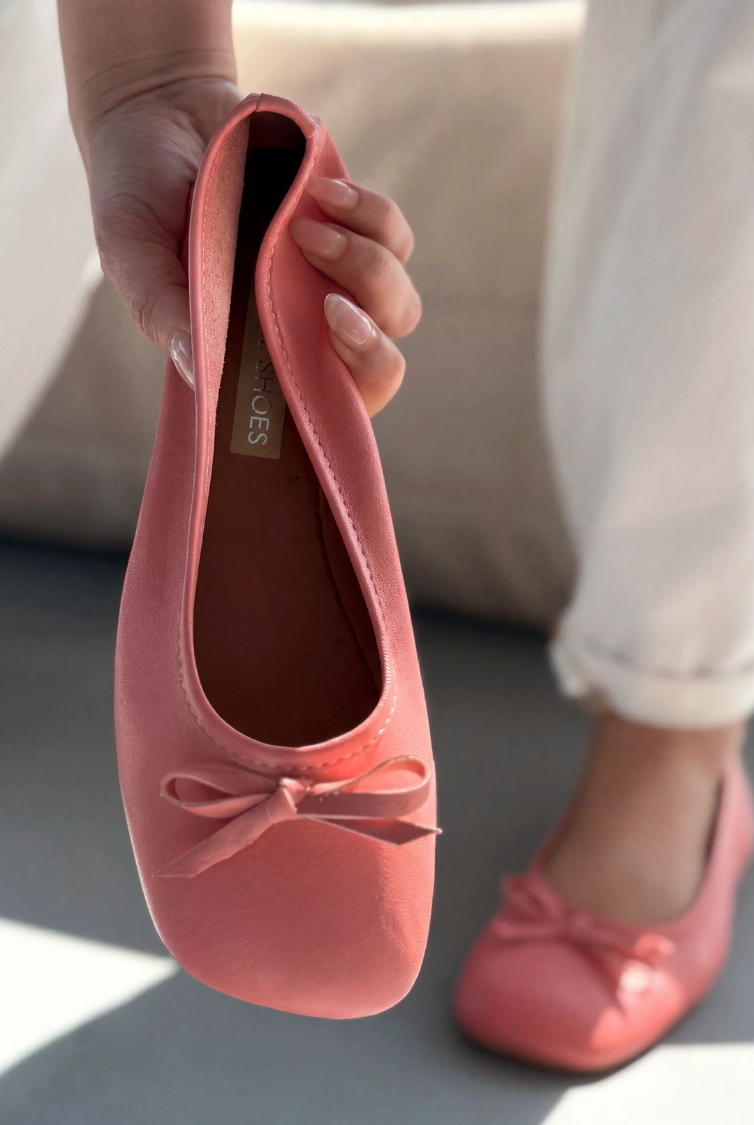 Telion Pudra Hakiki Deri Kadın Babet - ILOVESHOES