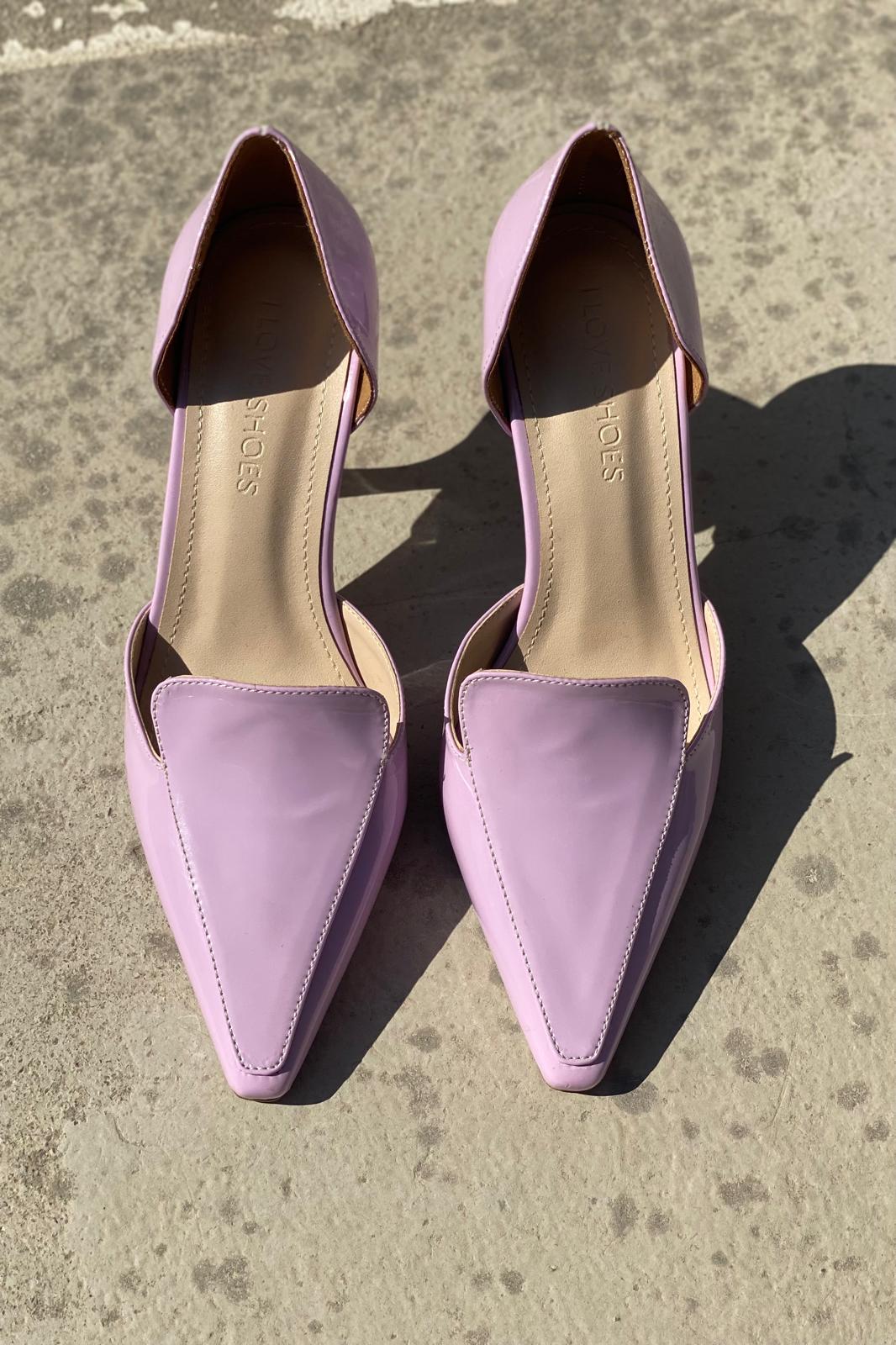 Karlo Rugan Yüksek Topuklu Stiletto Lila - ILOVESHOES