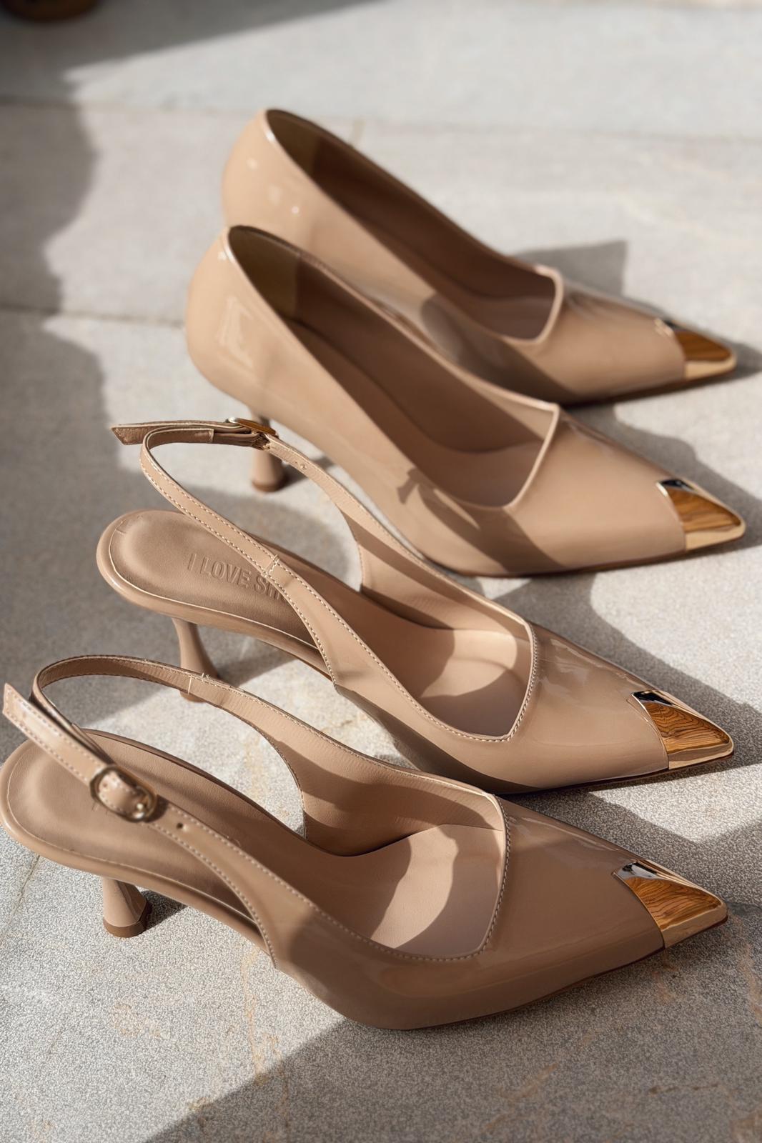 Caligo Stiletto Nude Rugan - ILOVESHOES