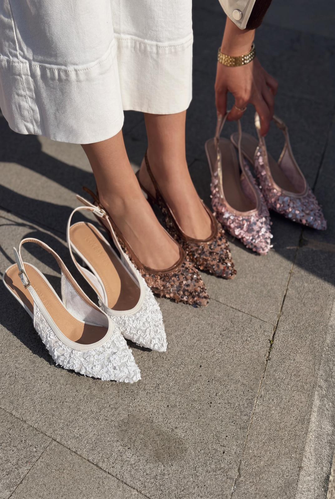 Selorine Stiletto Bronz Pullu - ILOVESHOES