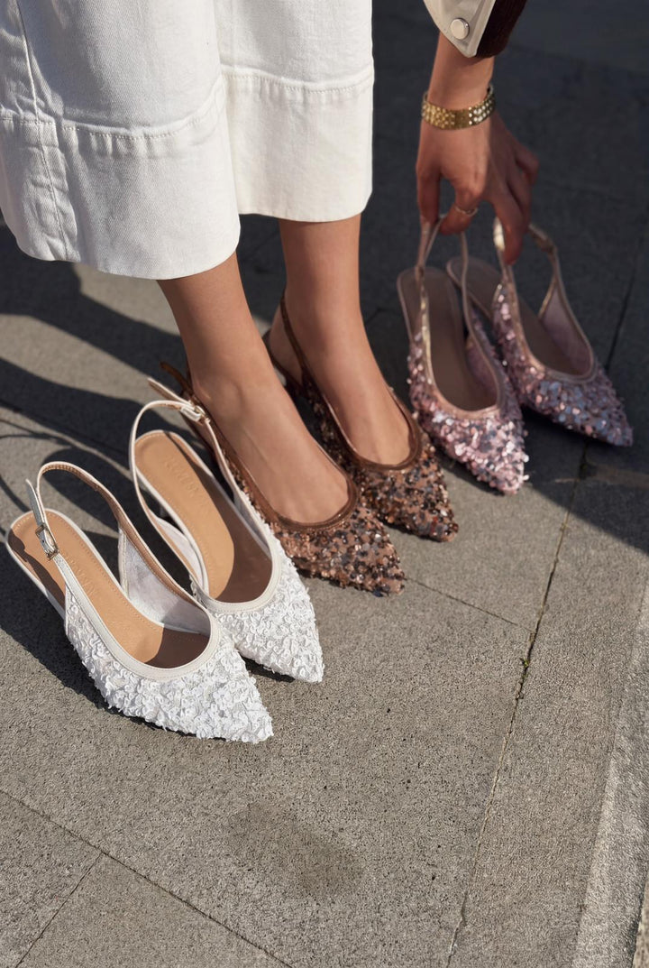 Selorine Stiletto Bronz Pullu - ILOVESHOES