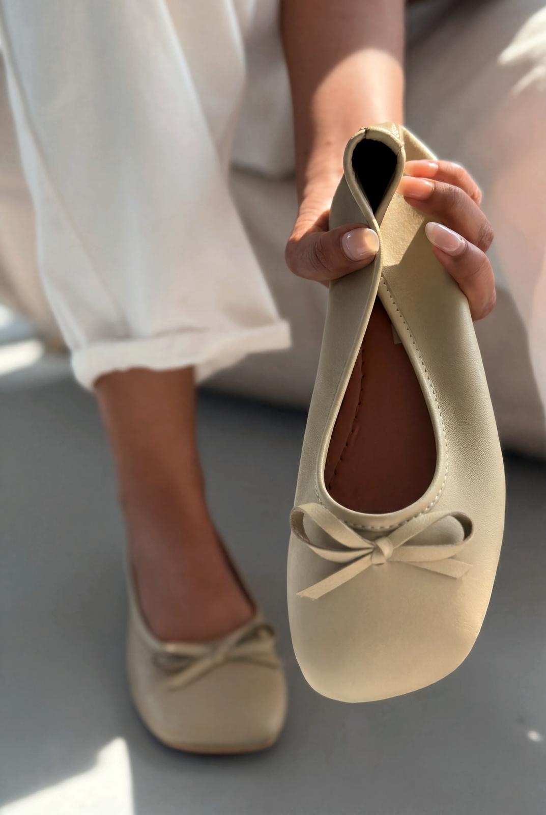 Telion Haki Hakiki Deri Kadın Babet - ILOVESHOES