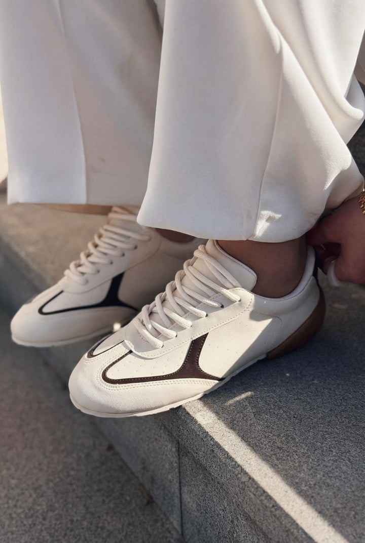 Rosven Acıkahve Mat Deri Kadın Spor Ayakkabı - ILOVESHOES