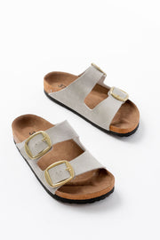 Palona Nubuk Gri Kadın Terlik - ILOVESHOES