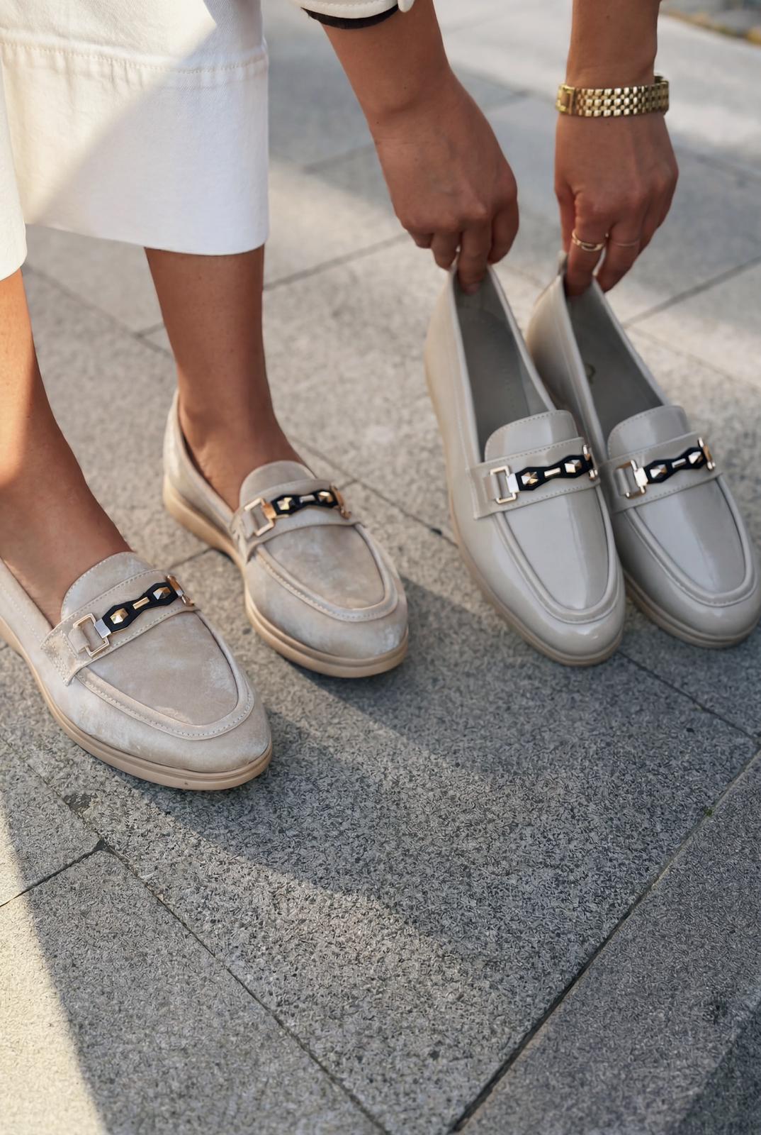 Torel Kadın Loafer Bej Saten - ILOVESHOES