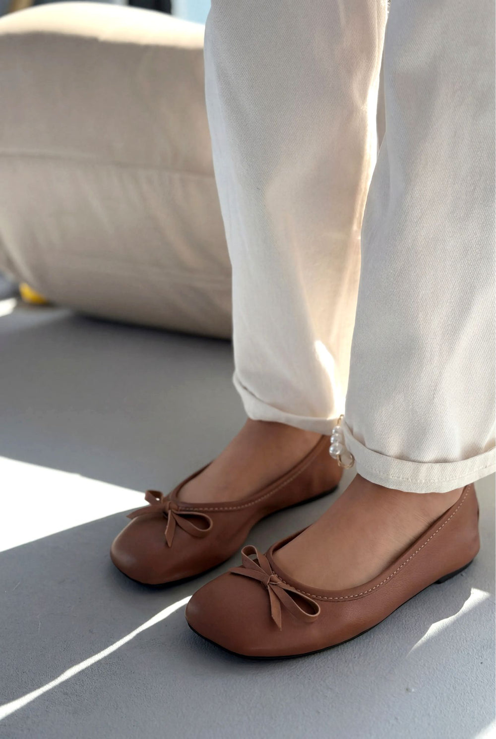 Telion Taba Hakiki Deri Kadın Babet - ILOVESHOES