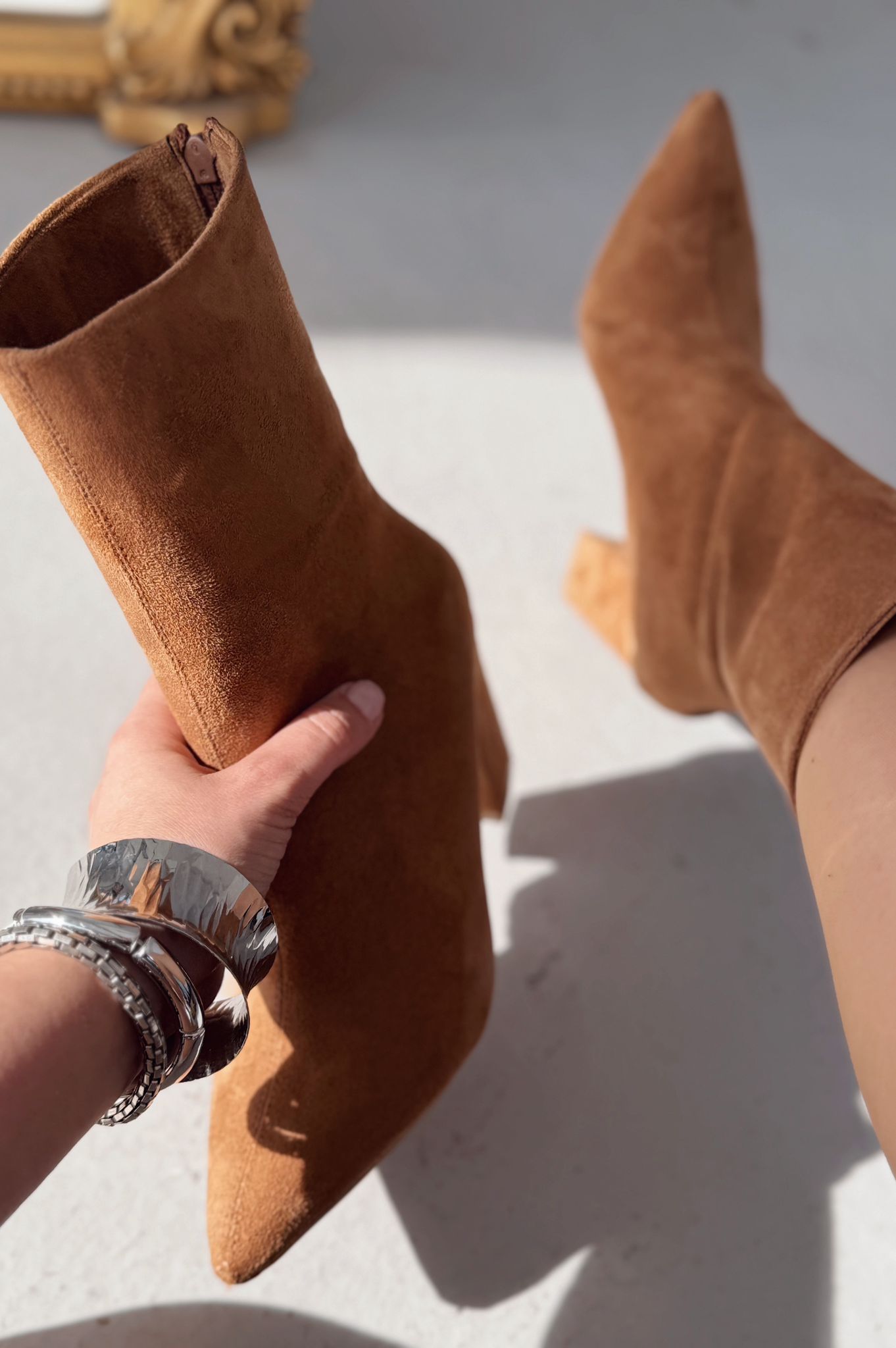 Lior Topuklu Kaın Bot Taba Süet - ILOVESHOES