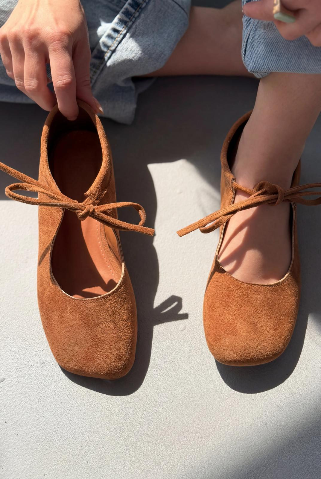 Belith Taba Süet Kadın Babet - ILOVESHOES