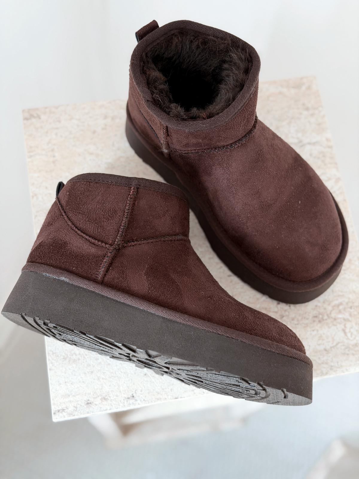 Leonar Kadın İçi Tüylü Bot Acıkahve Süet - ILOVESHOES