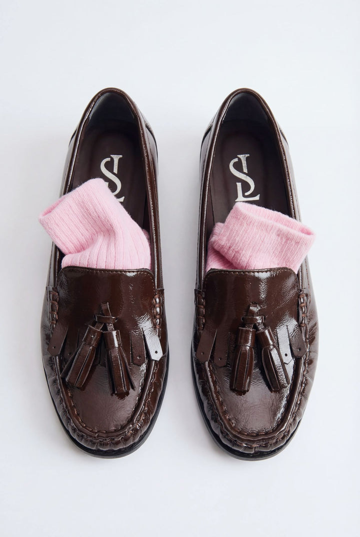 Renard Kadın Loafer Acıkahve Kırışık Rugan - ILOVESHOES
