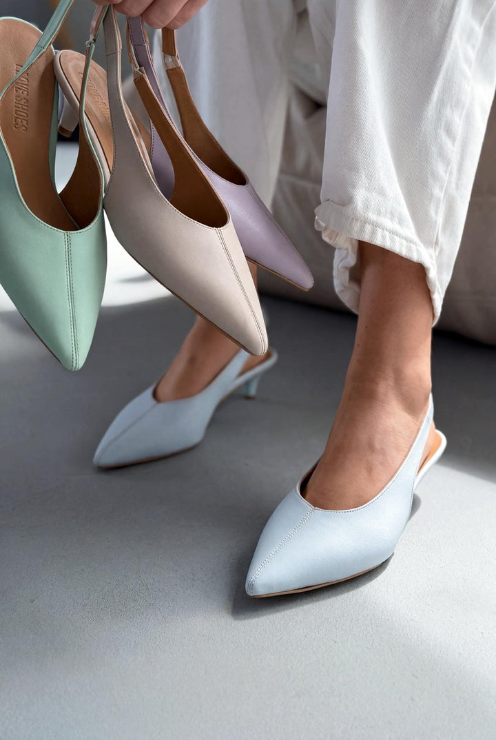 Selor Bebek Mavisi Mat Deri Kadın Stiletto - ILOVESHOES