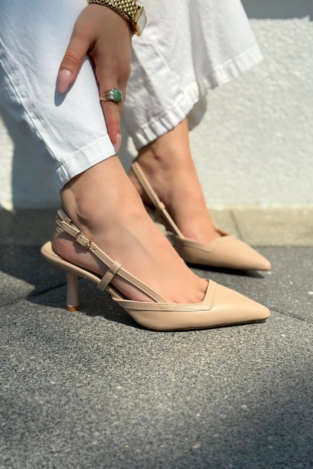 Dayrax Mat Deri Nude Stiletto - ILOVESHOES
