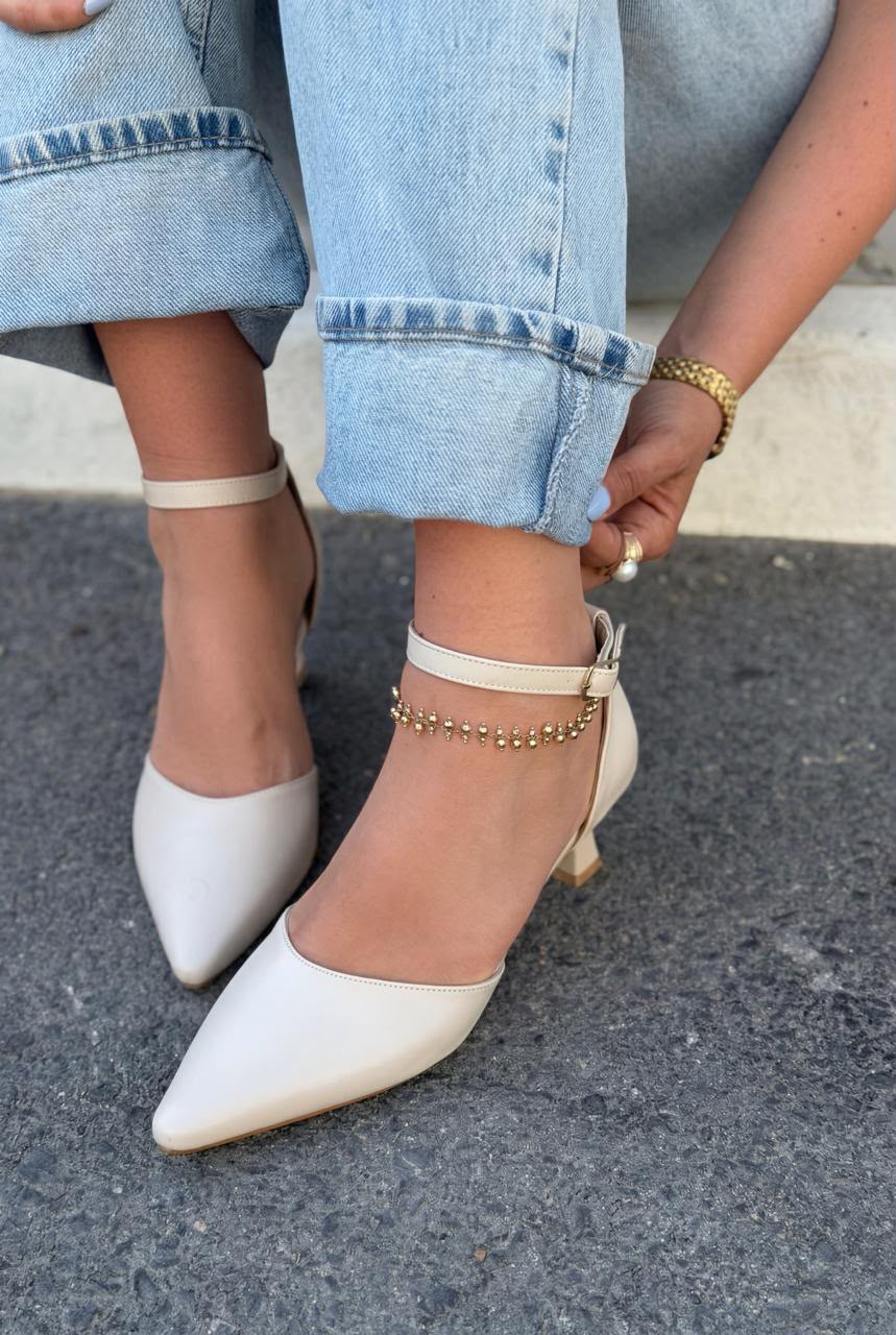 Arlin Bej Mat Deri Kadın Stiletto - ILOVESHOES