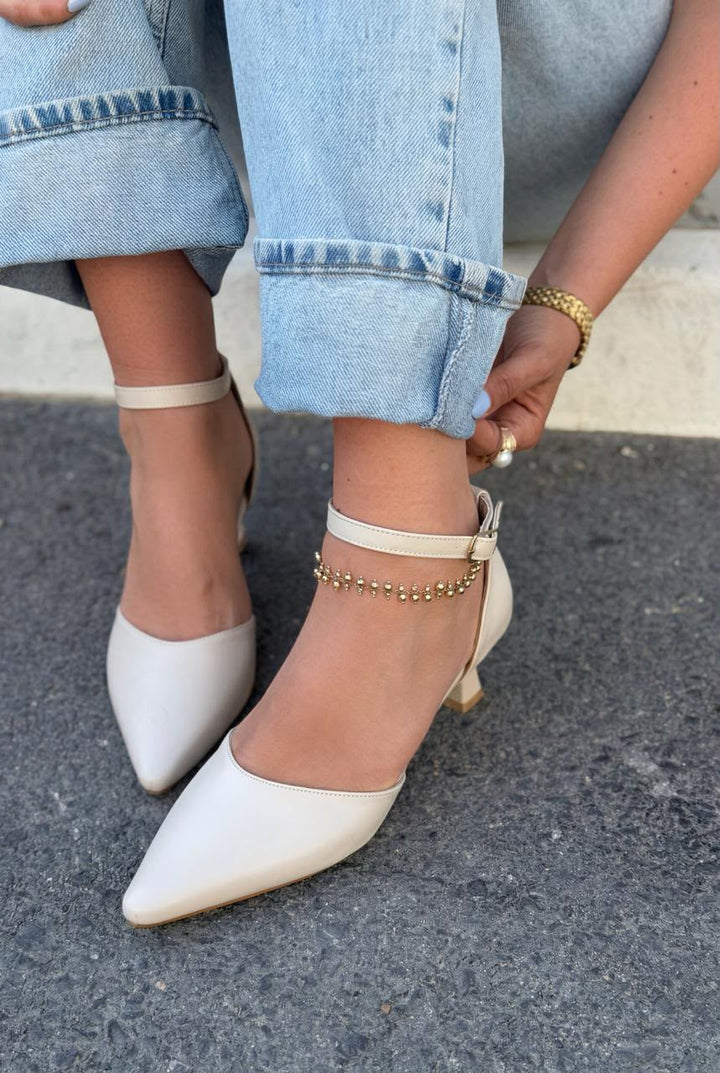 Arlin Bej Mat Deri Kadın Stiletto - ILOVESHOES