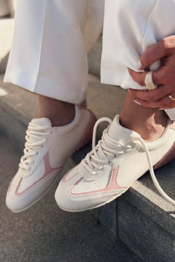 Rosven Pembe Mat Deri Kadın Spor Ayakkabı - ILOVESHOES