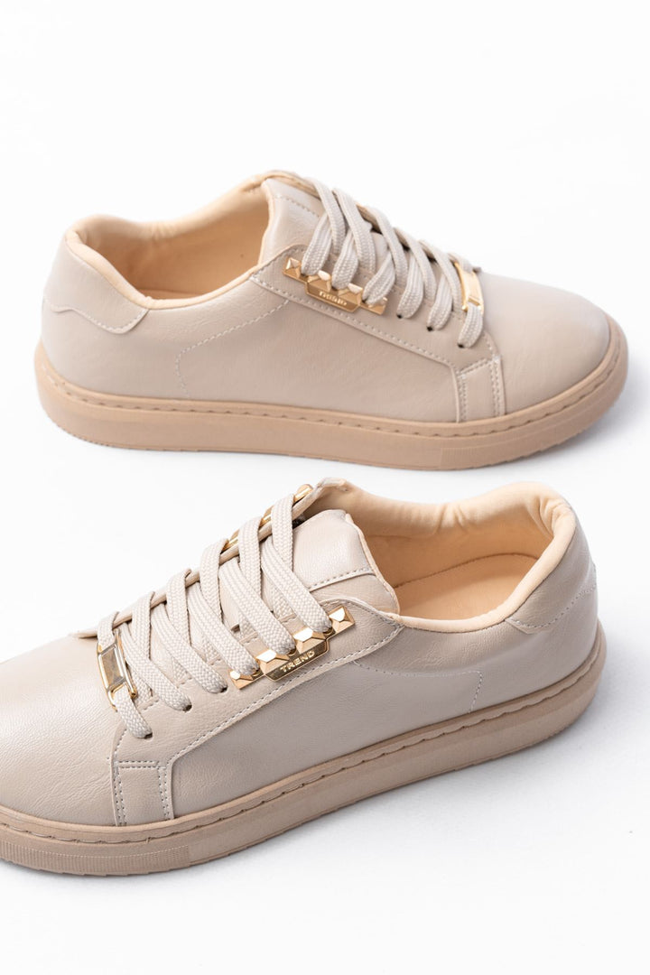 Bellissa Bej Dikişli Taban Kadın Spor Ayakkabı