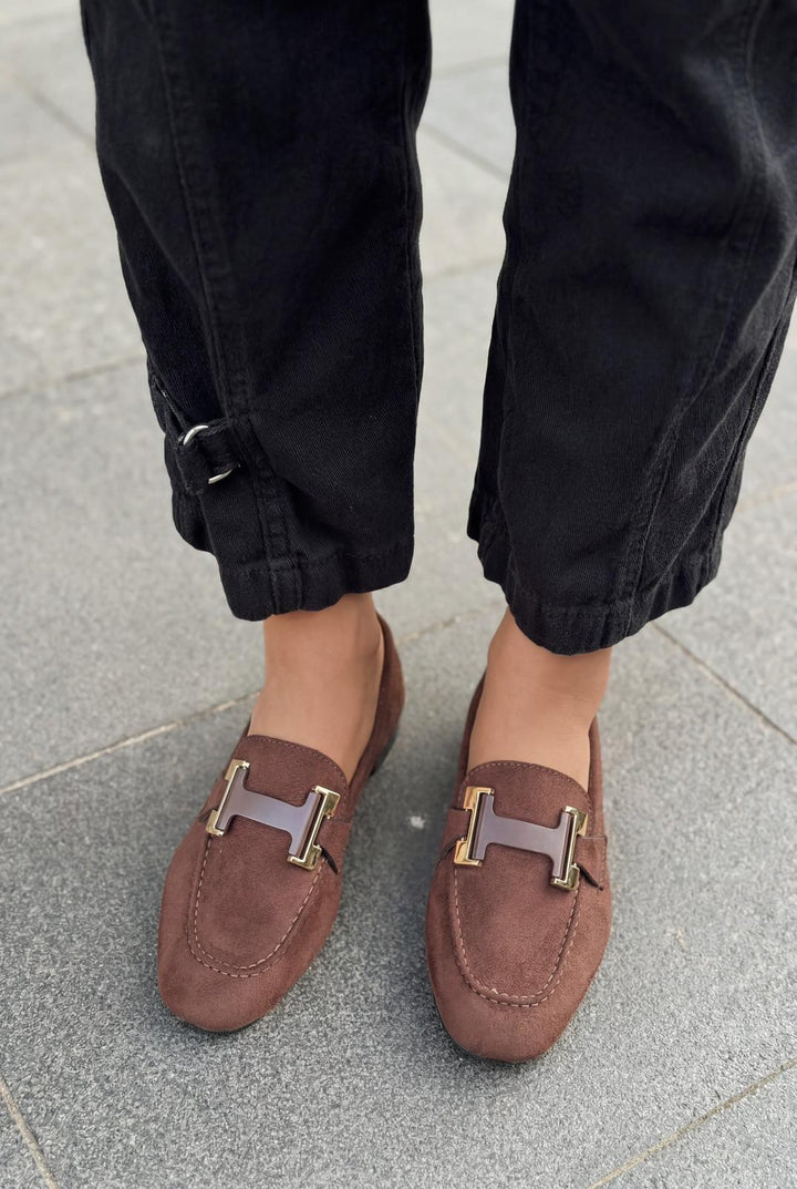 Elara Kadın Loafer Acıkahve Süet - ILOVESHOES