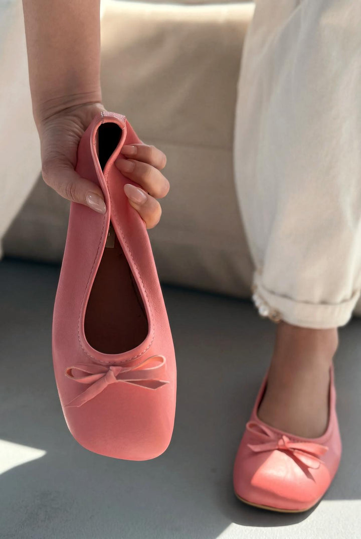 Telion Pudra Hakiki Deri Kadın Babet - ILOVESHOES