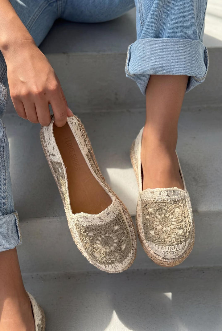 Linera Haki Kadın Espadril Loafer - ILOVESHOES