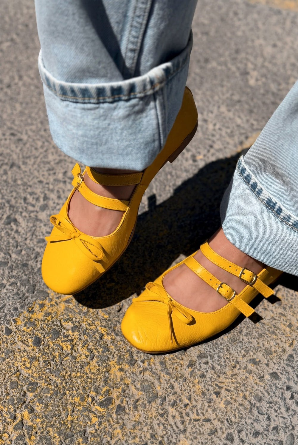 Lovia Sarı Hakiki Deri Kadın Babet - ILOVESHOES