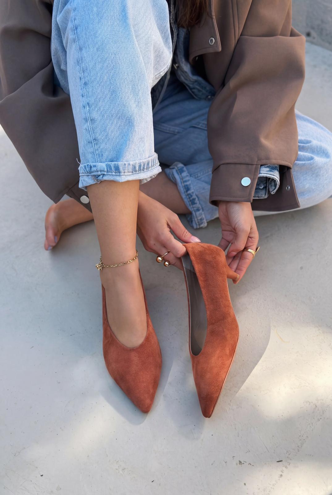 Seranis Stiletto Taba Süet - ILOVESHOES