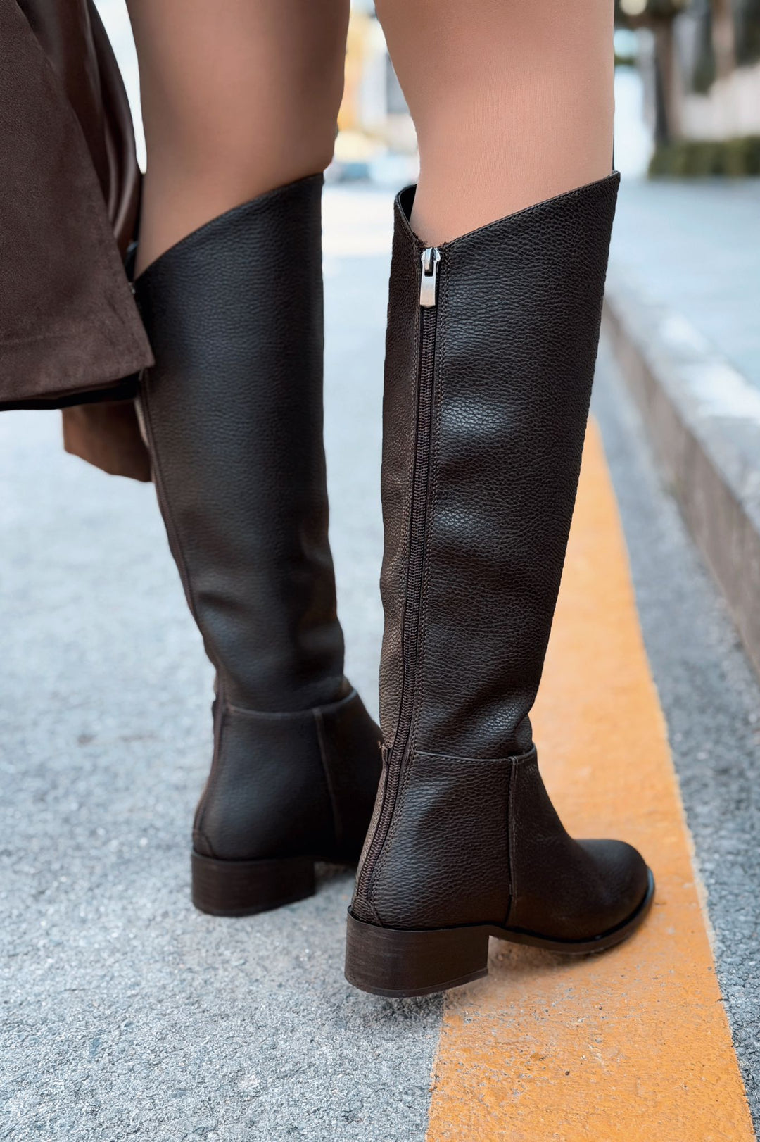 Roviles Kadın Çizme Acıkahve Mat Deri - ILOVESHOES