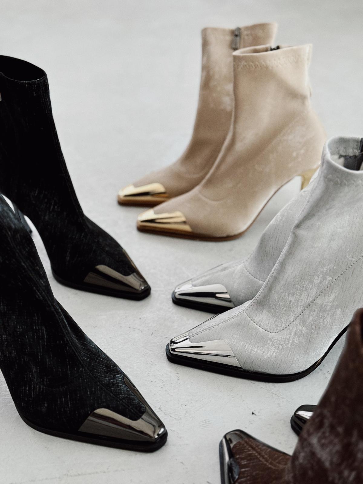 Rosavi Kadın Topuklu Streç Bot Bej Nubuk - ILOVESHOES
