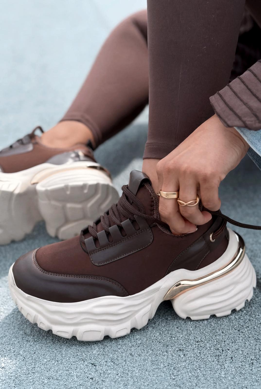 Solin Kadın Spor Ayakkabı Acıkahve - ILOVESHOES