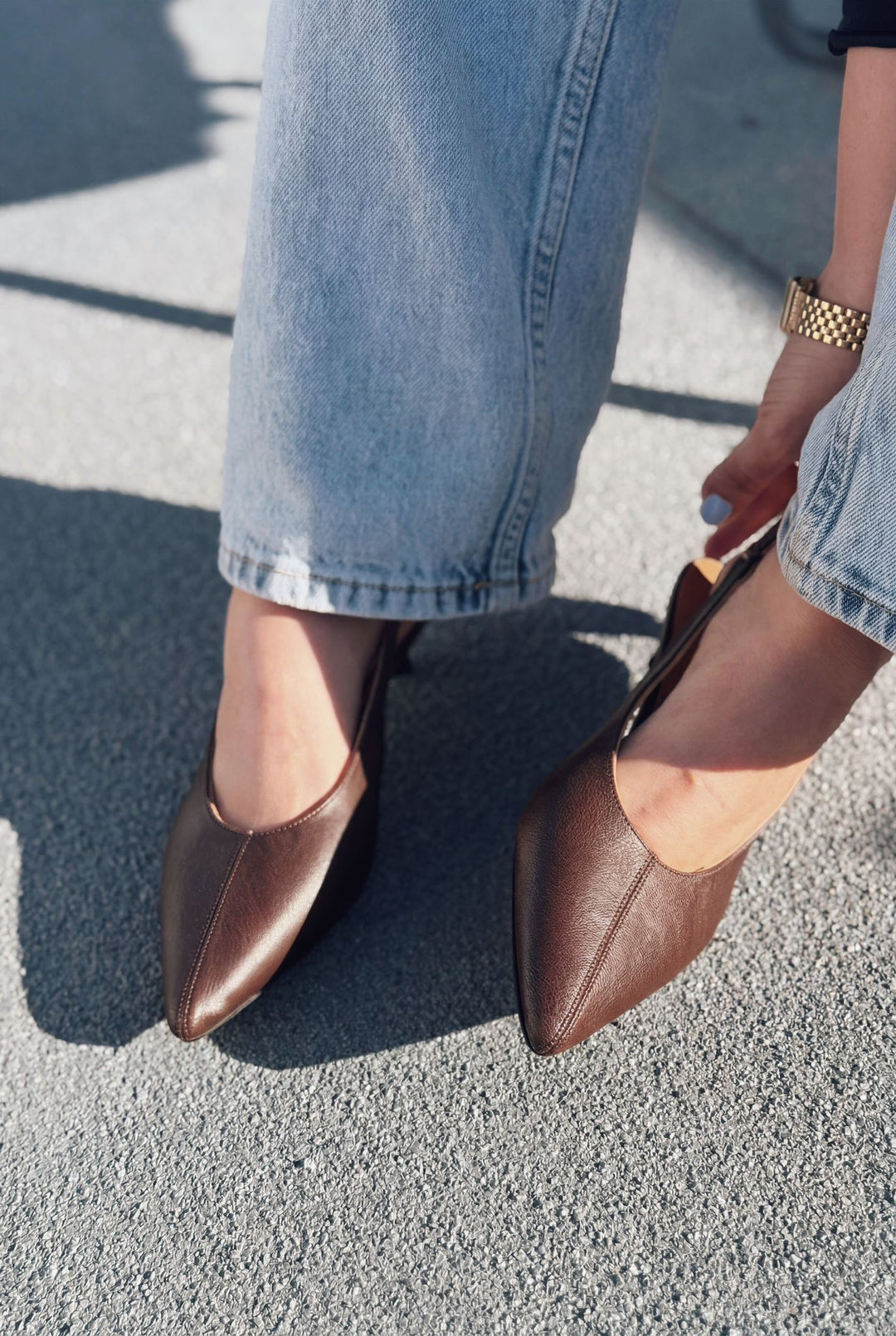 Selor Hakiki Deri Acı Kahve Mat Deri Kadın Stiletto - ILOVESHOES