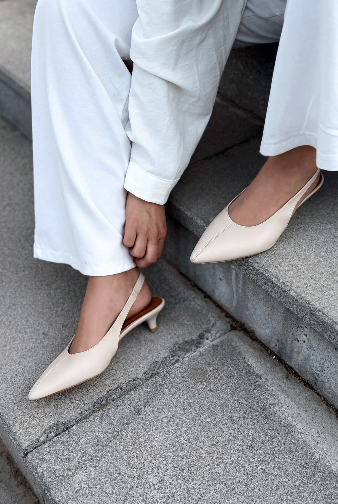 Selor Hakiki Deri Bej Mat Deri Kadın Stiletto - ILOVESHOES