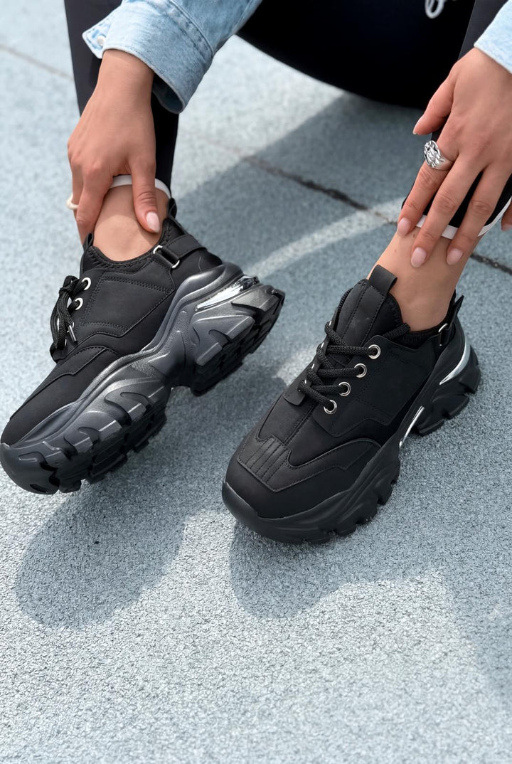 Delorin kadın Spor Ayakkabı Siyah - ILOVESHOES