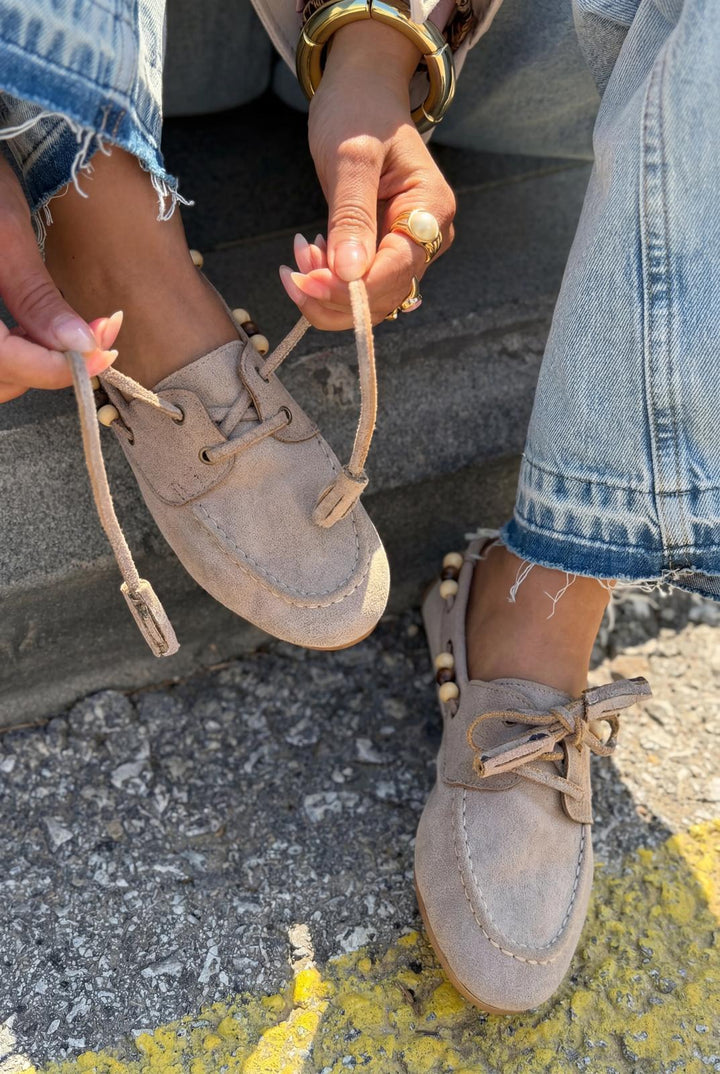 Brion Kadın Oxford Ayakkabı Vizon Süet - ILOVESHOES