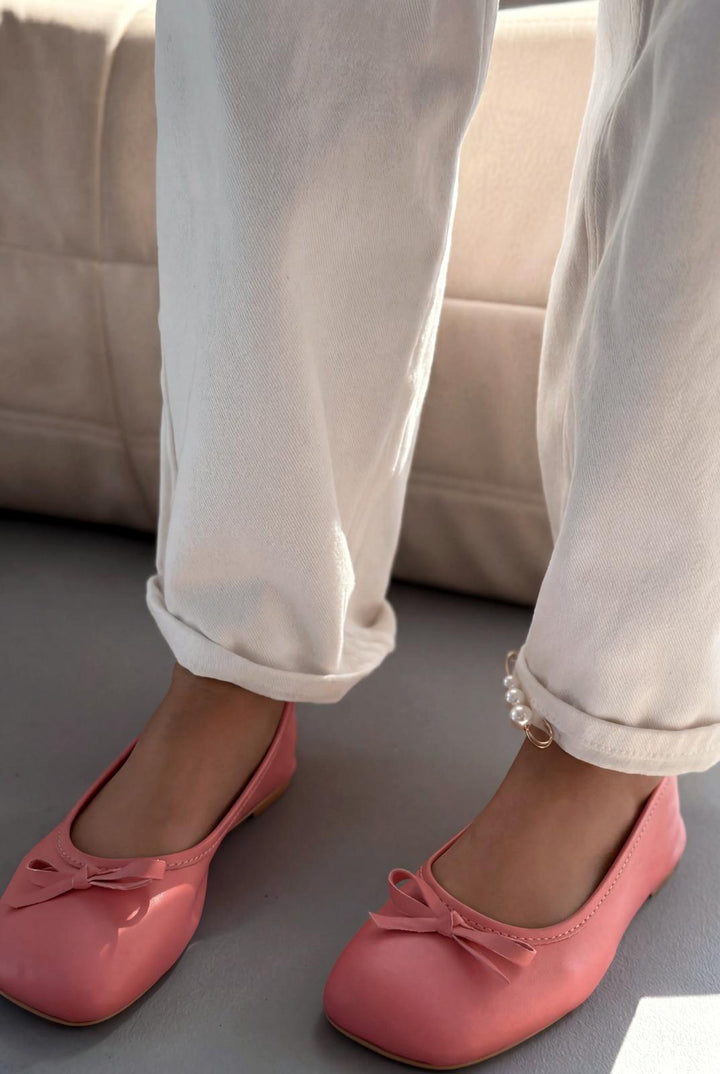 Telion Pudra Hakiki Deri Kadın Babet - ILOVESHOES