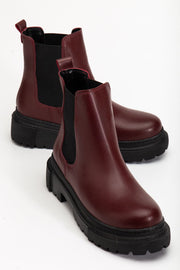 Rasoli Bordo Lastikli Günlük Kadın Bot - ILOVESHOES
