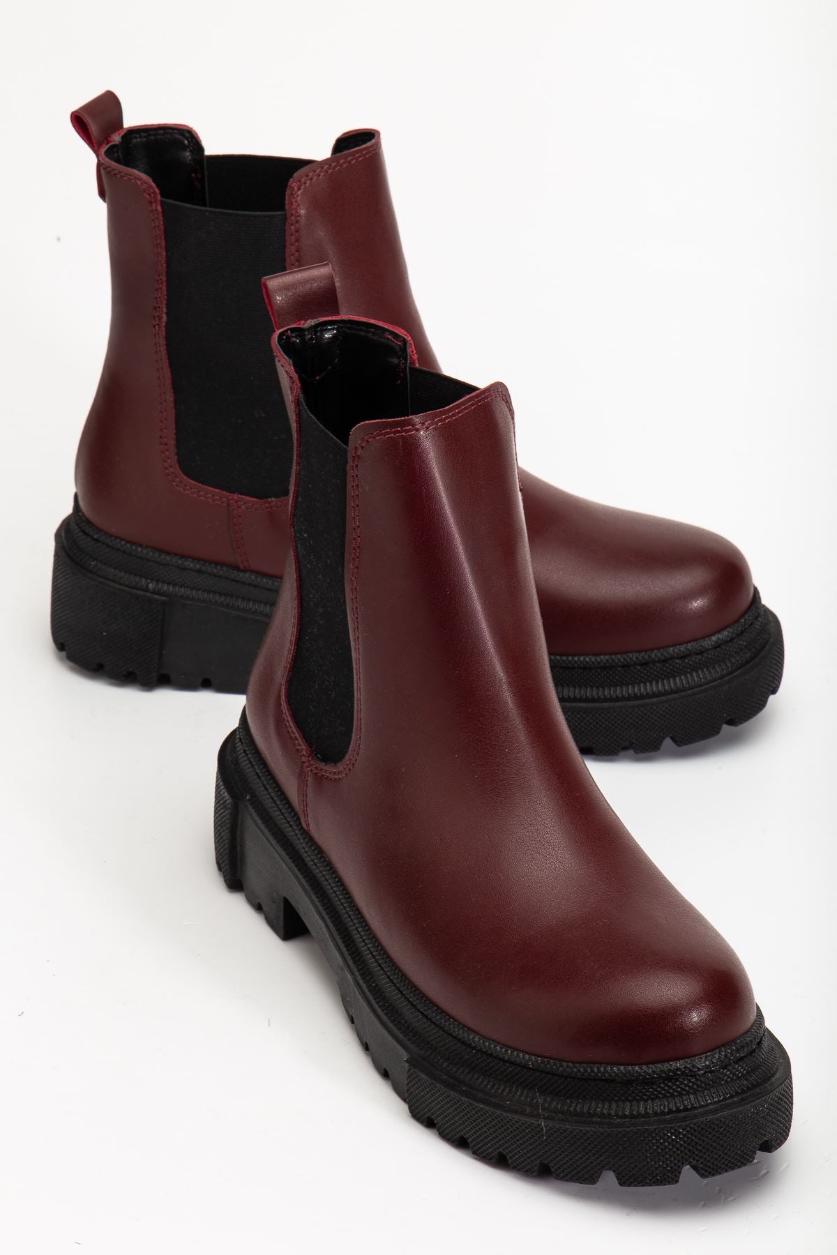 Rasoli Bordo Lastikli Günlük Kadın Bot - ILOVESHOES