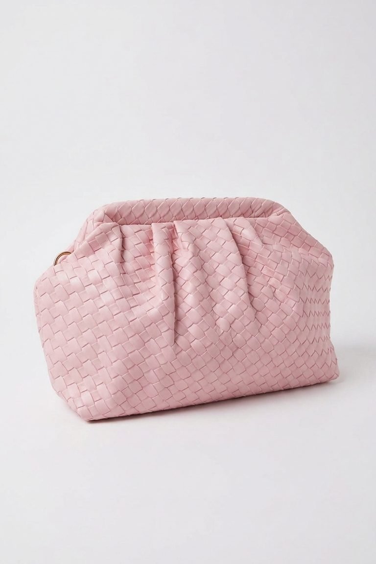 Lurine Kadın Clutch Çanta Pembe Mat Deri - ILOVESHOES