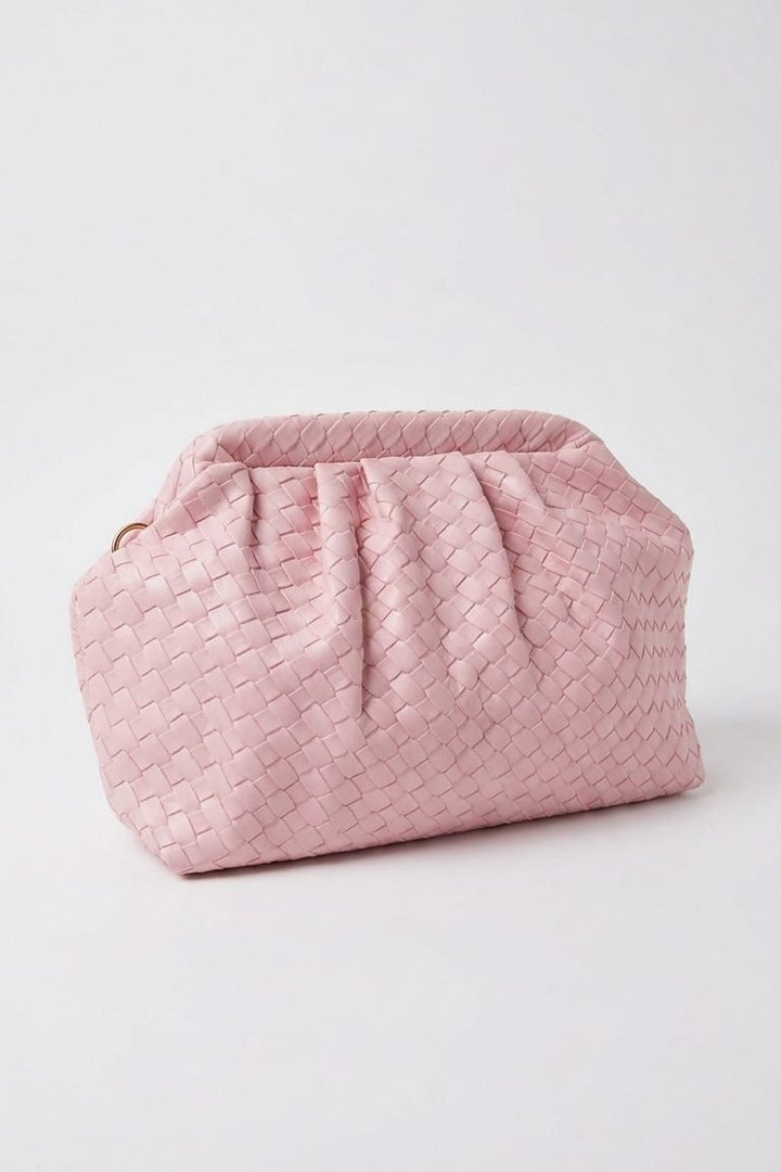 Lurine Kadın Clutch Çanta Pembe Mat Deri - ILOVESHOES