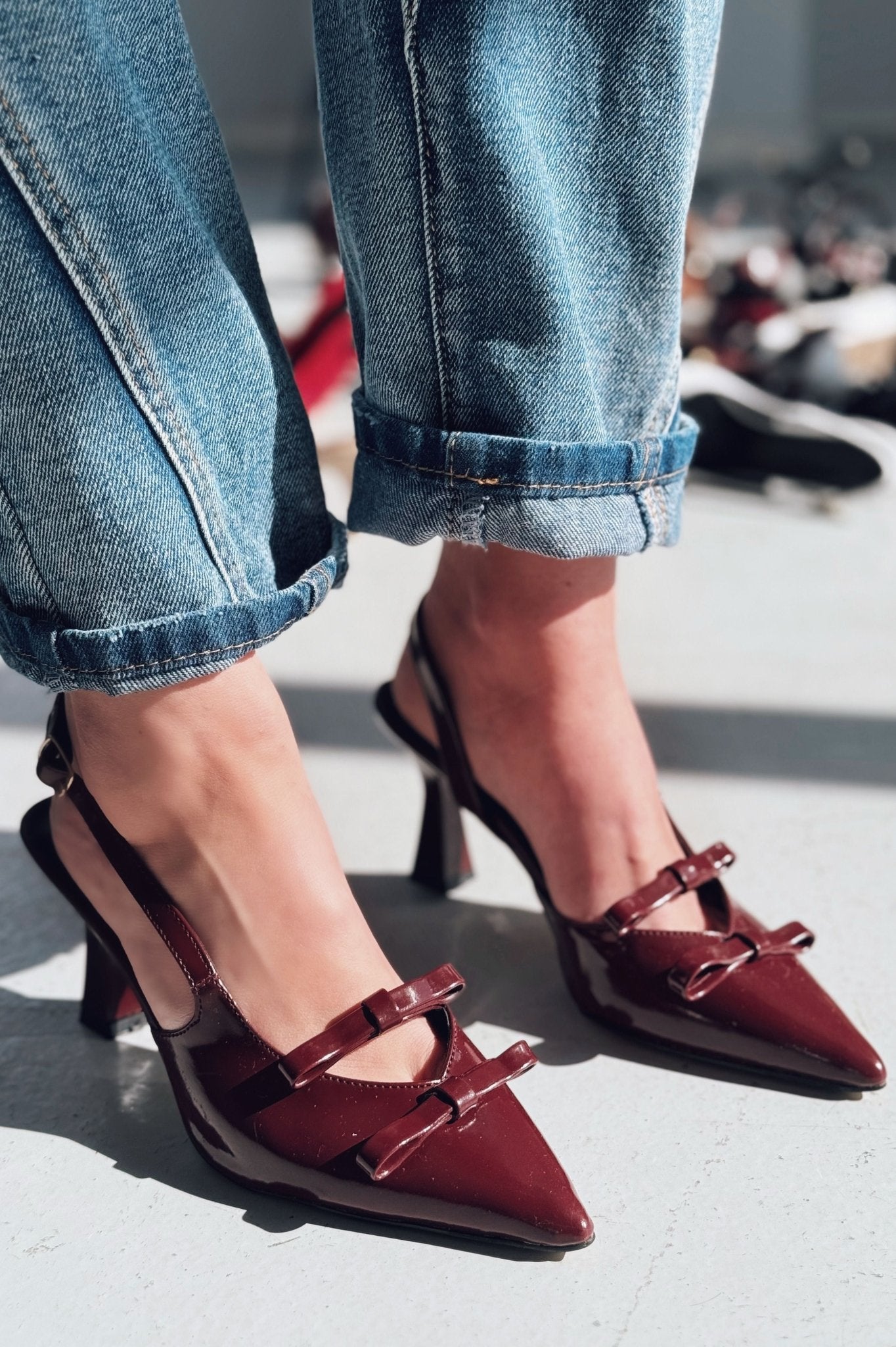 Berin Rugan Bordo Fiyonk Detaylı Detaylı Kadın Ayakkabı - ILOVESHOES