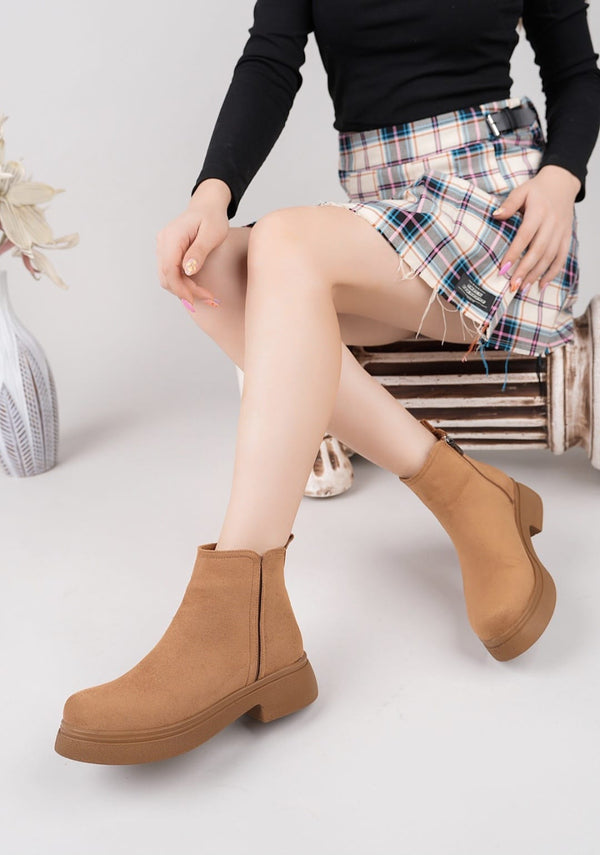 Sorvella Kadın Bot Taba Süet - ILOVESHOES