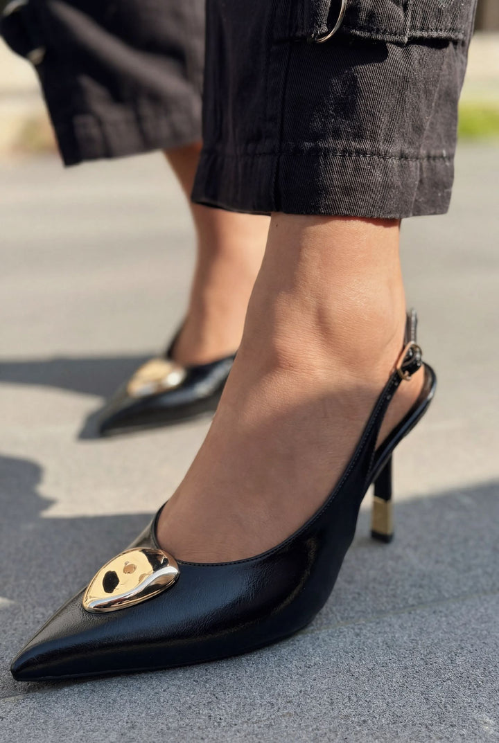 Torval Stiletto Siyah Mat Deri - ILOVESHOES
