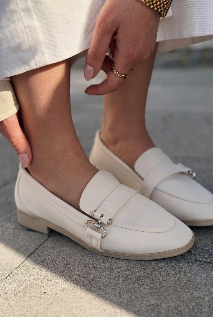 Torlax Kadın Loafer Bej Saten - ILOVESHOES