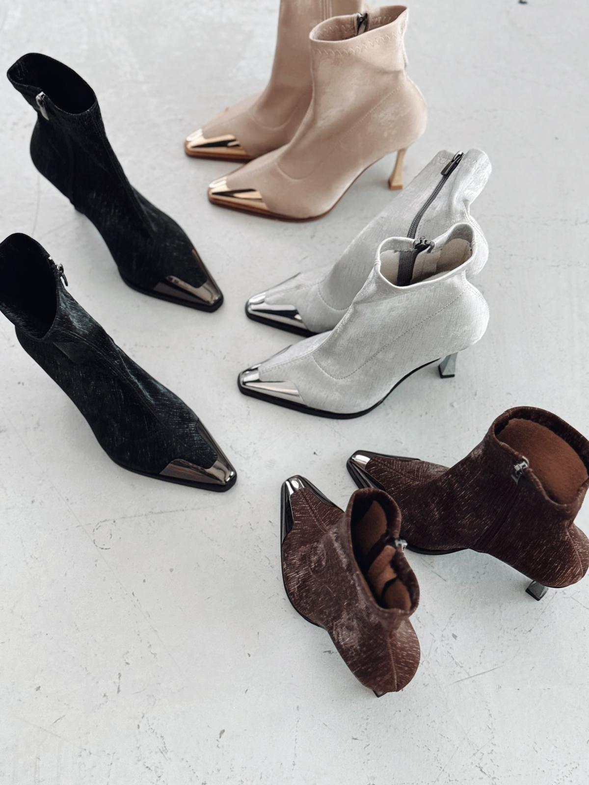 Rosavi Kadın Topuklu Streç Bot Acıkahve Nubuk - ILOVESHOES