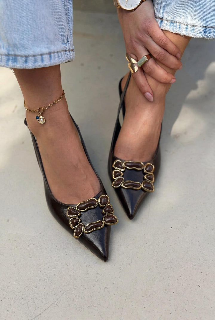 Nertia Stiletto Acıkahve Mat Deri - ILOVESHOES