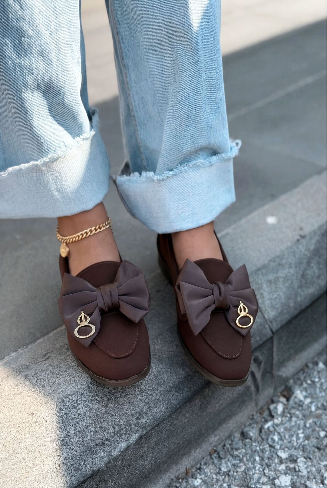 Norrada Kadın Loafer Acıkahve Saten - ILOVESHOES