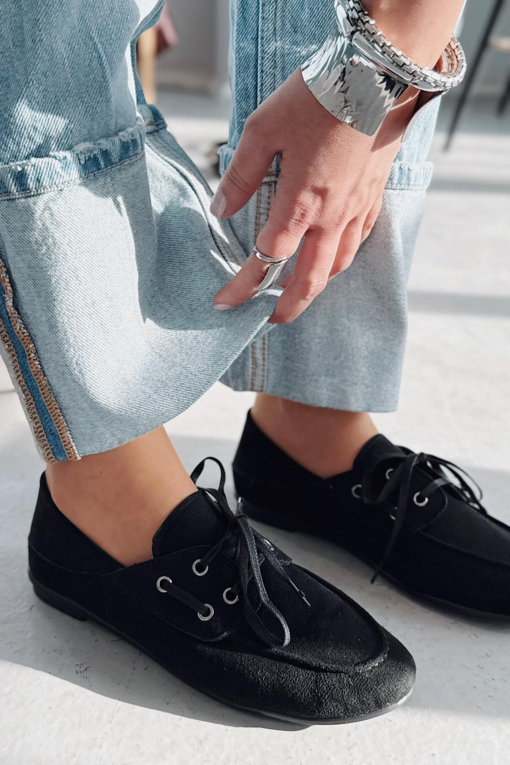 Maltra Kadın Oxford Ayakkabı Siyah Süet - ILOVESHOES